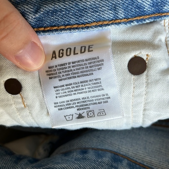 Agolde 90’s Jeans Light Wash Button Fly 100% Organic Cotton High Waist Sz 23 - Picture 14 of 16